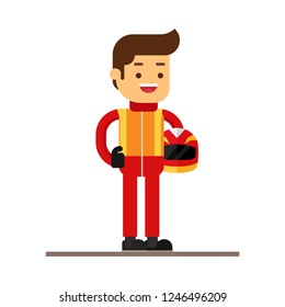 Man character avatar icon.Sports Race
