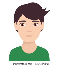 Man, character, boy. Isolated vector illustration