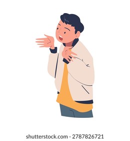 Man Character Can t Agree Arguing and Show Disagreement Vector Illustration