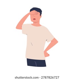 Man Character Can t Agree Arguing and Show Disagreement Vector Illustration