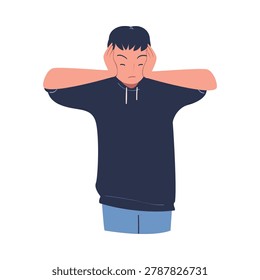 Man Character Can t Agree Arguing and Show Disagreement Vector Illustration