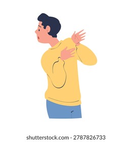 Man Character Can t Agree Arguing and Show Disagreement Vector Illustration