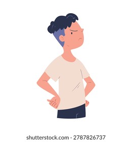 Man Character Can t Agree Arguing and Show Disagreement Vector Illustration
