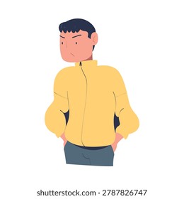 Man Character Can t Agree Arguing and Show Disagreement Vector Illustration