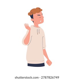 Man Character Can t Agree Arguing and Show Disagreement Vector Illustration
