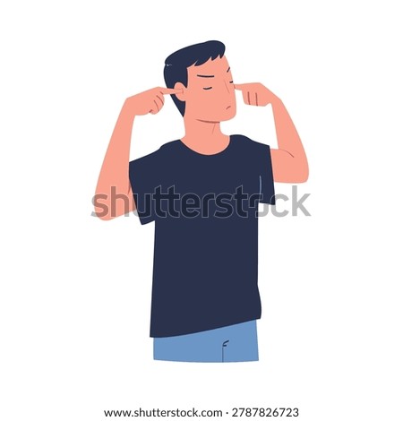 Man Character Can t Agree Arguing and Show Disagreement Vector Illustration
