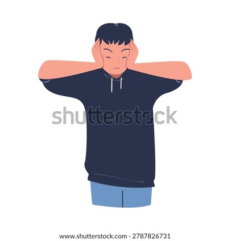 Man Character Can t Agree Arguing and Show Disagreement Vector Illustration
