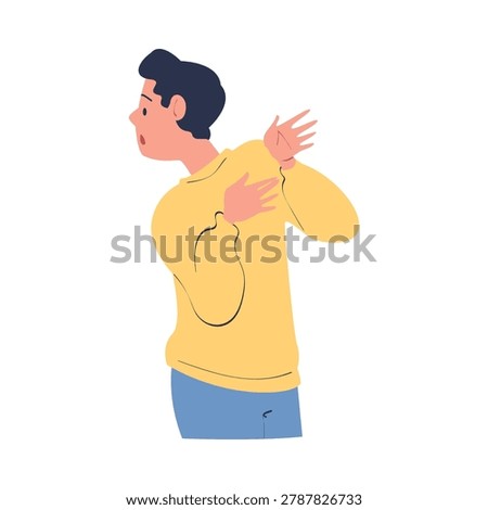 Man Character Can t Agree Arguing and Show Disagreement Vector Illustration