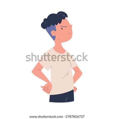 Man Character Can t Agree Arguing and Show Disagreement Vector Illustration