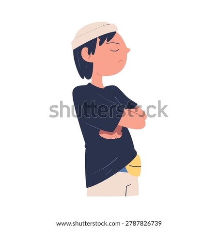 Man Character Can t Agree Arguing and Show Disagreement Vector Illustration