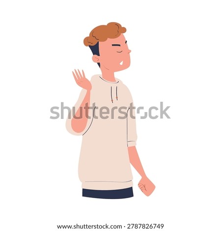 Man Character Can t Agree Arguing and Show Disagreement Vector Illustration