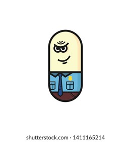 Man character in capsule vector. Can be used for logos, icons and mascots
