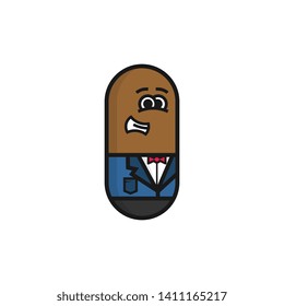 Man character in capsule vector. Can be used for logos, icons and mascots