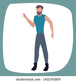 man character in casual clothes
