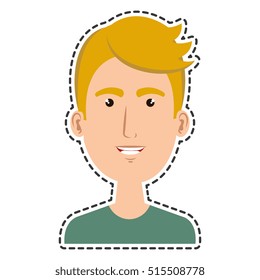 man character with cutting line