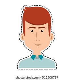 man character with cutting line