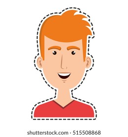 man character with cutting line