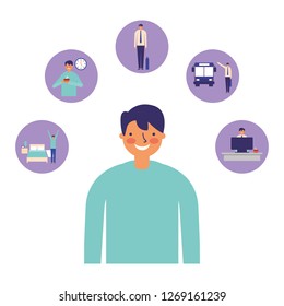 man character daily routine