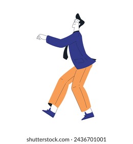 Man Character Dance Happily at Festive Party Vector Illustration