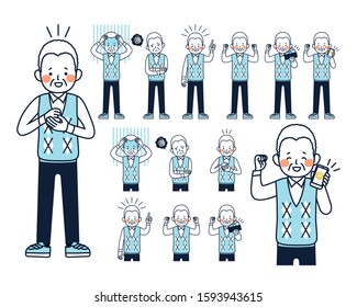 man character in different poses. Vector design.