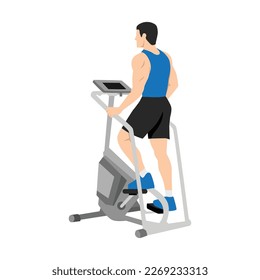 Cardio, maestro de escalera o molino de escalera. ilustración vectorial plana aislada en diferentes capas