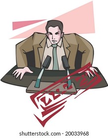Man Character with election : vector illustration