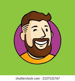 Man character face avatar. Boy profile. Male portrait. Human picture Modern colorful style. Vector cartoon illustration. EPS 10.