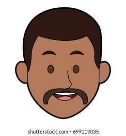 man character face avatar male on white background