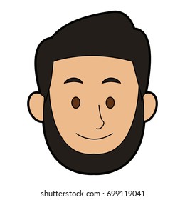 man character face avatar male on white background