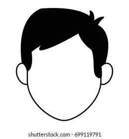 man character face avatar male on white background