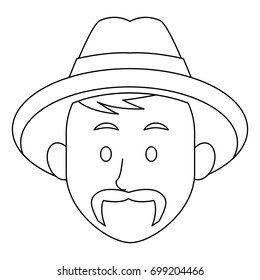 man character face avatar male outline image