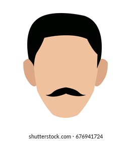 man character face profile cartoon icon