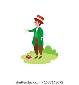 man character fantasy magic icon vector illustration design