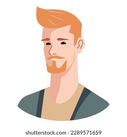 Man Character Flat Icon Isolated On White Background