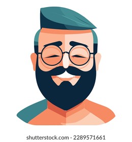 Man Character Flat Icon Isolated On White Background