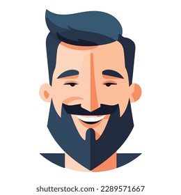 Man Character Flat Icon Isolated On White Background