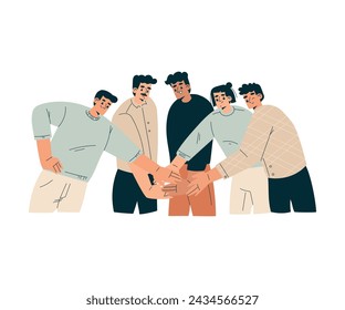 Man Character Giving High Five Hand Gesture with Joy Vector Illustration