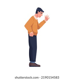 Man Character Giving Lecture To Somebody And Nagging Vector Illustration