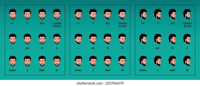 man character head sets with lip sync design vector