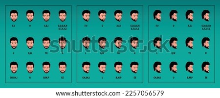 man character head sets with lip sync design vector