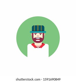 man character head vector in flat design 