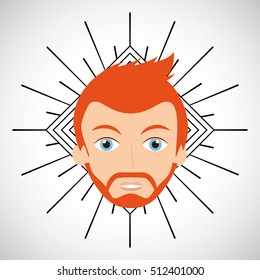 man character hipster style vector illustration design