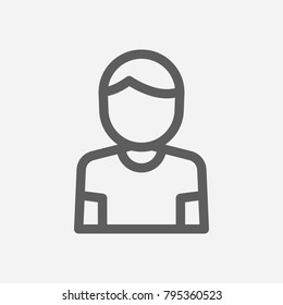 Man character icon line symbol. Isolated vector illustration of boy emoji sign concept for your web site mobile app logo UI design.