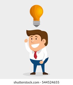 man character idea bulb icon design