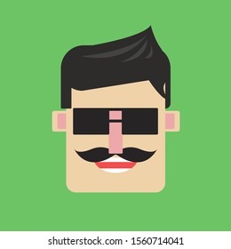 Man character, illustration, vector on white background.