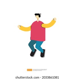 man character jumping expression. enthusiasm concept for celebration freedom. business vector illustration
