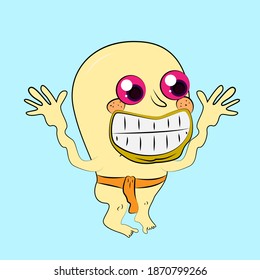 man character laughing out loud, streetwear or t-shirt design