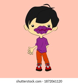 man character laughing out loud, streetwear or t-shirt design, sticker, and customer service mascot