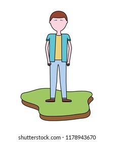 man character male standing in land