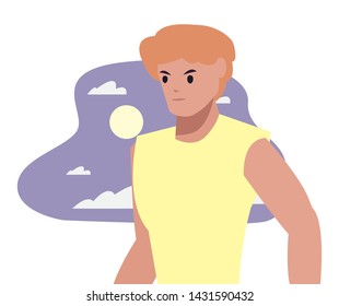 man character night moon background